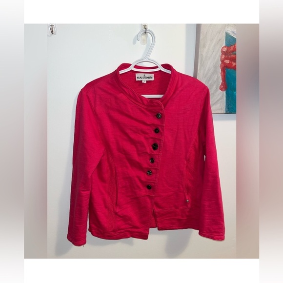 Neon Buddha Womens Pink Button-Up Jacket Small Cotton Blend- PTP 20 Medium size - Picture 2 of 7